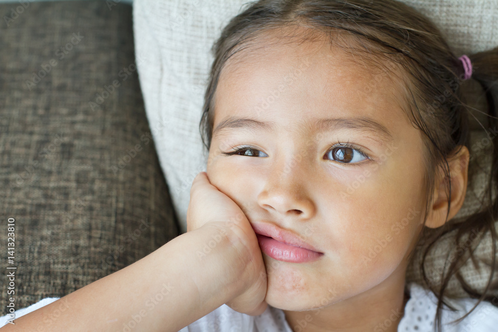 portrait of sad and unhappy girl, showing negative feeling or expression portrait of sad and unhappy girl, showing negative feeling or expression
