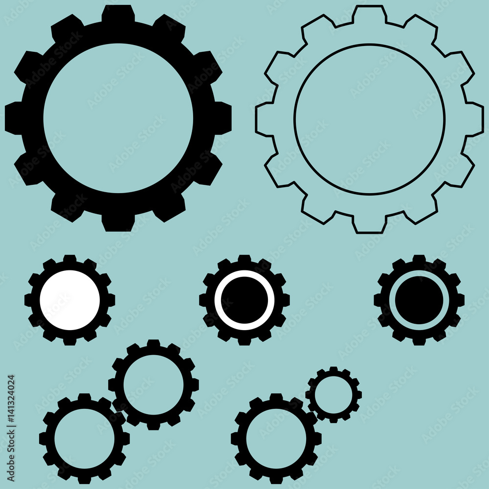The black different simple gear. The black different simple gear.