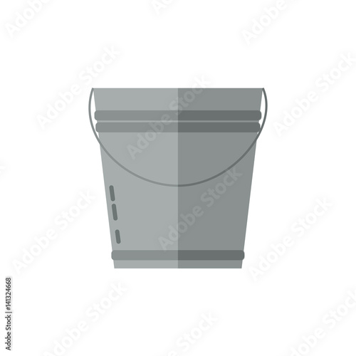 Simple icon of metal bucket. Vector illustration.
