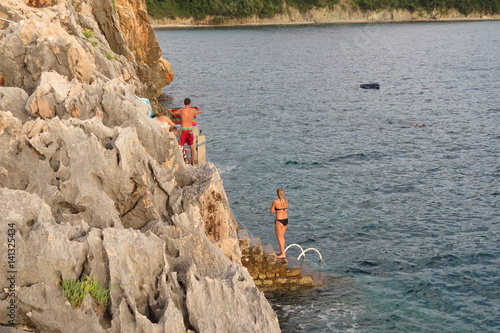 Bathing people at the Adriatic sea
