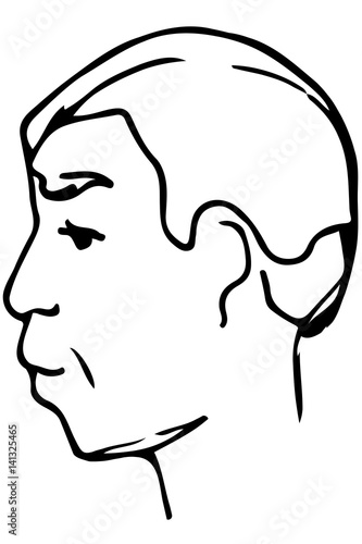 vector sketch of the face of an adult male