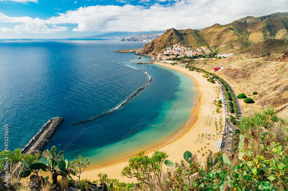 Picturesque view of Playa de las Teresitas beach, Tenerife