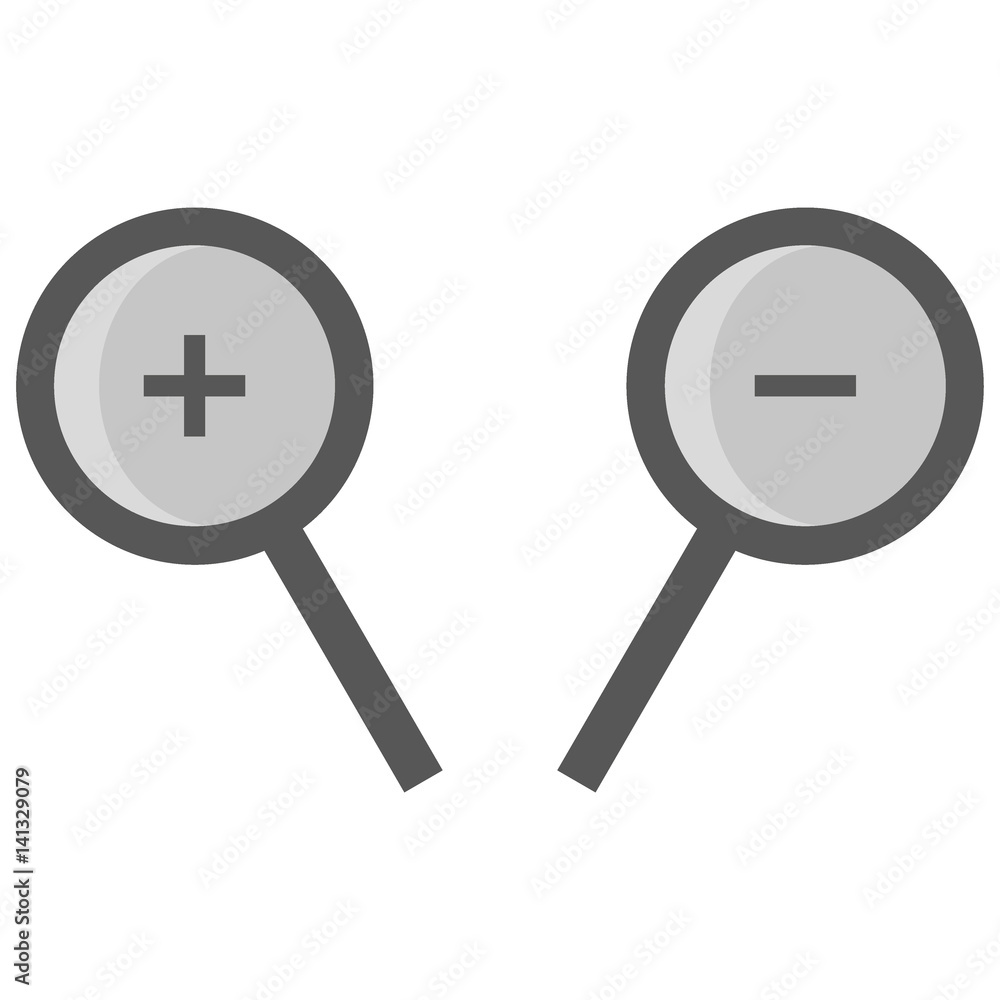 Vector image of flat icons with magnifying glass Vector image of flat icons with magnifying glass