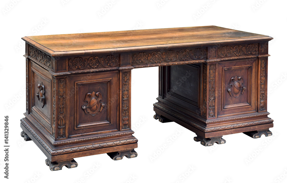 Antique carved mahogany writing desk Antique carved mahogany writing desk