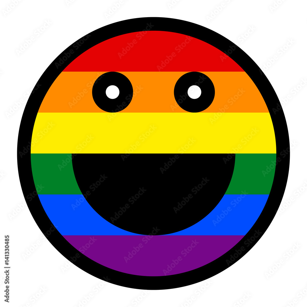 Smiling Face Smiley Icon LGBT Rainbow Flag Smiling Face Smiley Icon LGBT Rainbow Flag