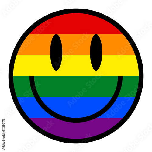 Smiling Face Smiley Icon LGBT Rainbow Flag