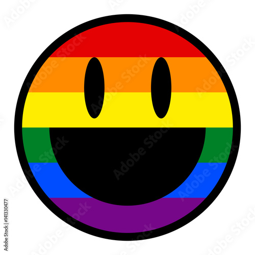 Smiling Face Smiley Icon LGBT Rainbow Flag