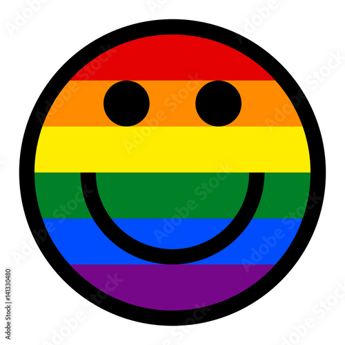 Smiling Face Smiley Icon LGBT Rainbow Flag