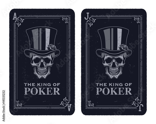 skull poker card vector