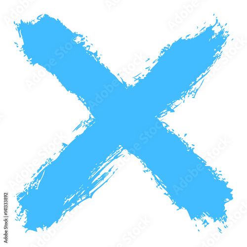 Blue criss cross brushstroke delete sign