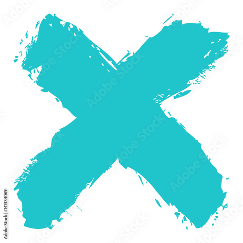 Green criss cross brushstroke delete sign