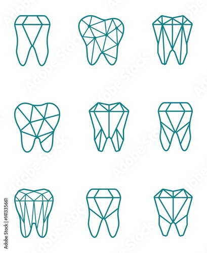 Tooth symbol set. Vector illustration