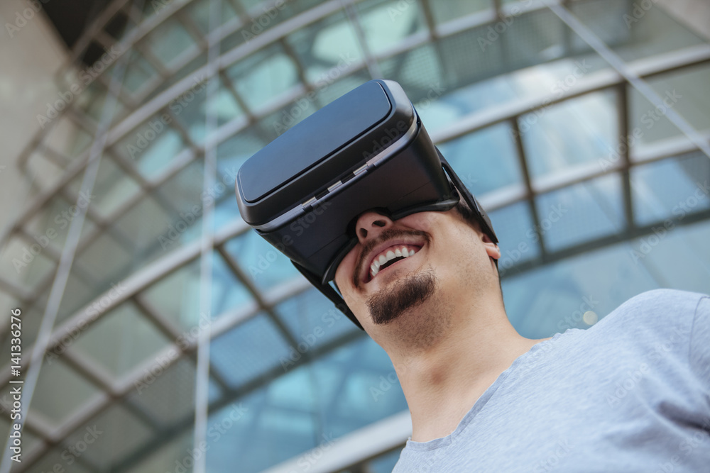 A Young Man Using VR A Young Man Using VR