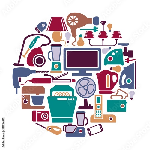 Home appliances in the form of a circle