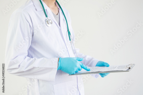 doctor taking notes. medical concept