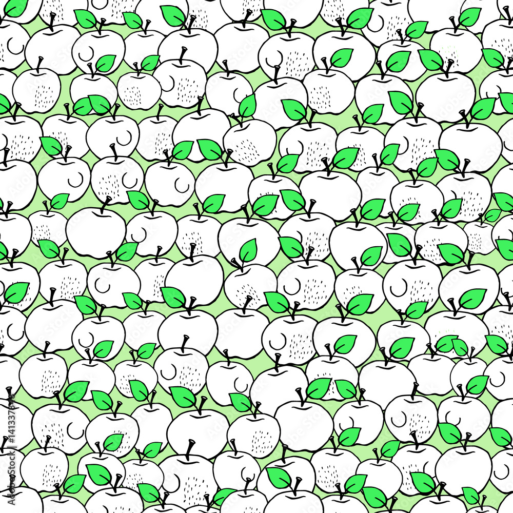 seamless vector pattern with apples seamless vector pattern with apples