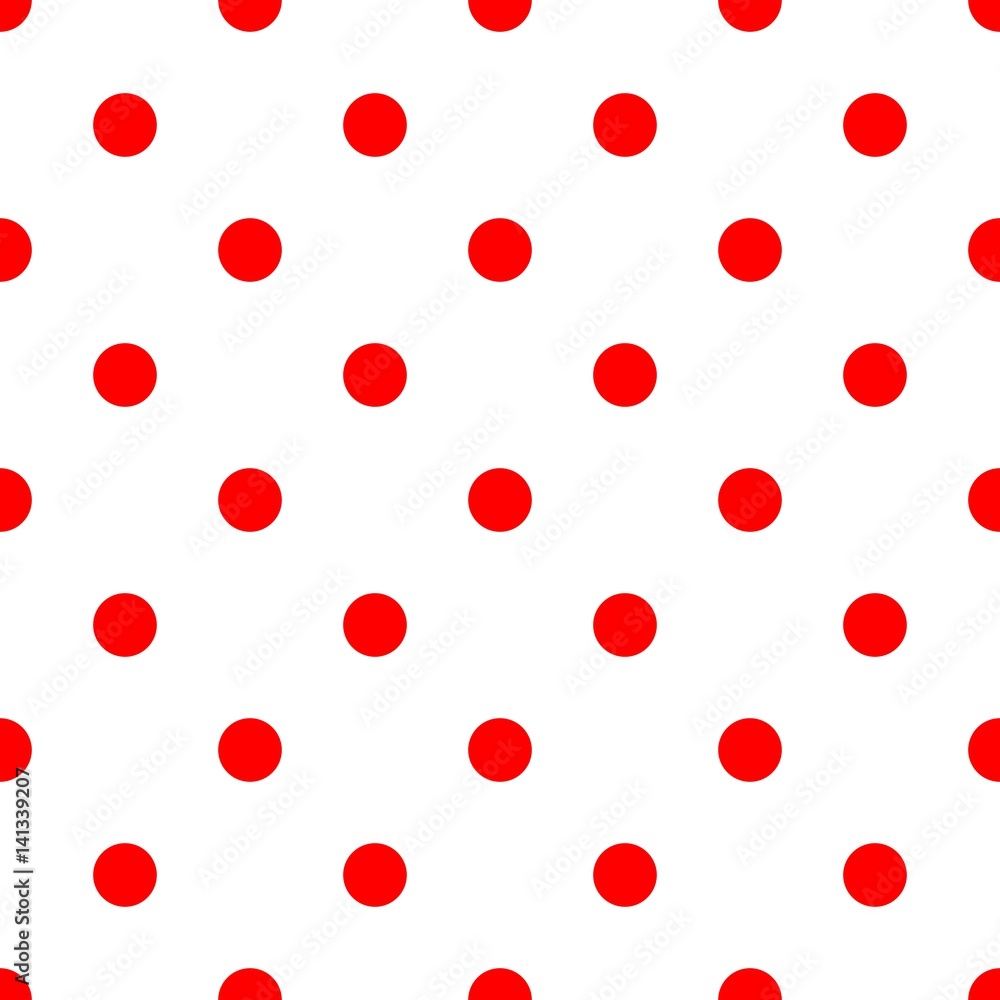 Seamless polka dot pattern. Red dots on white background. Vector illustration. Seamless polka dot pattern. Red dots on white background. Vector illustration.