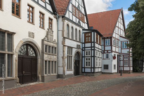 Fototapeta Naklejka Na Ścianę i Meble -  Historische Häuserzeile in der Ritterstraße, Minden, Deutschland