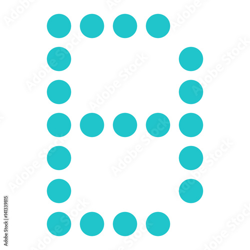 Digital letter B display board round dot