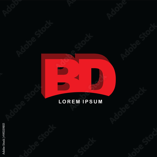 red block initial letter brand logo template logotype