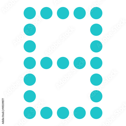 Digital number eight 8 display board round dot
