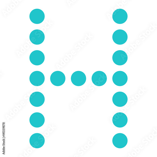 Digital letter H display board round dot