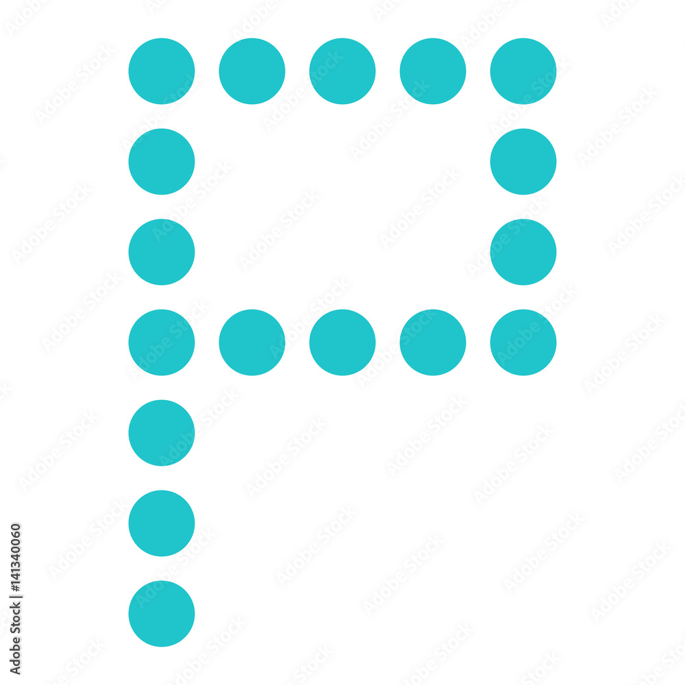 Digital letter P display board round dot Digital letter P display board round dot