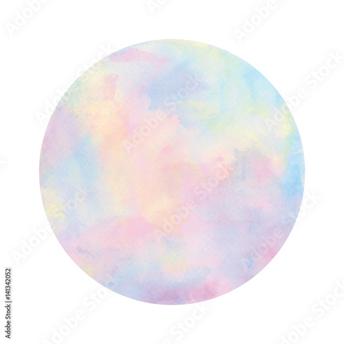 Pastel watercolor circle on white background