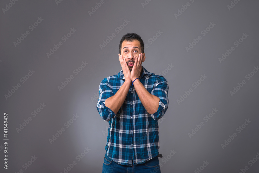 Surprised young black man Surprised young black man