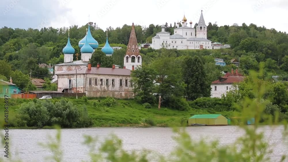 Attractions in Gorokhovets, Russia. temples across the river Attractions in Gorokhovets, Russia. temples across the river