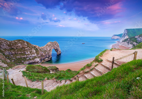 Εκτύπωση καμβά Jurassic Coast of Dorset with Durdle Door at sunrise , UK