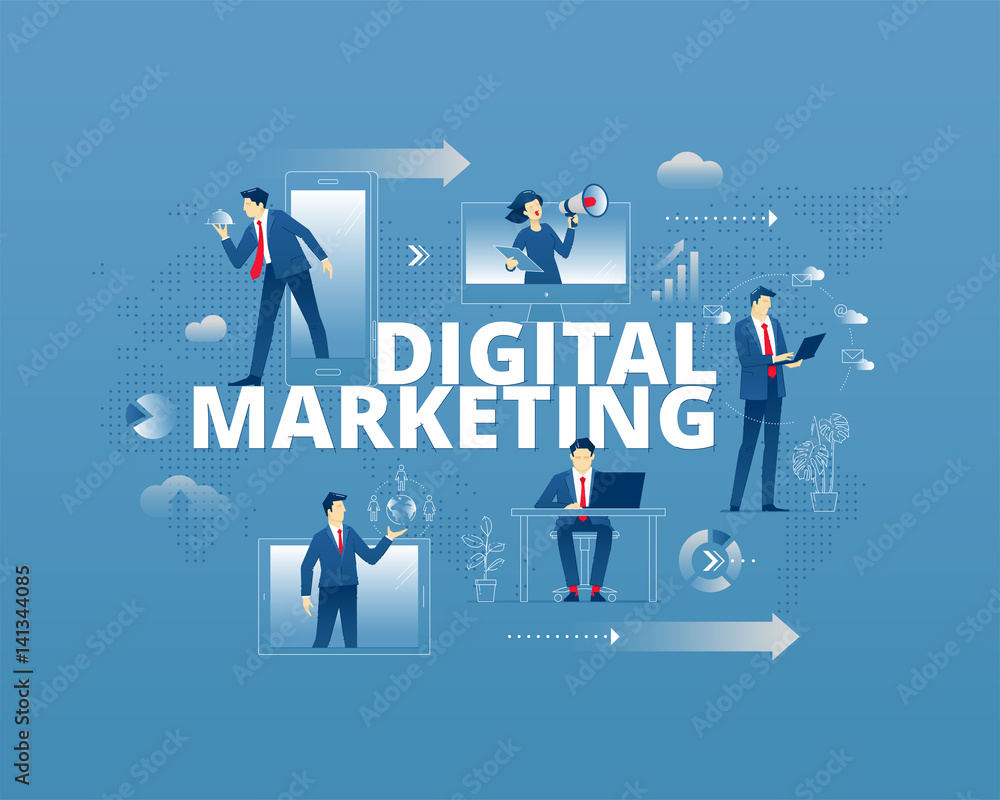 Digital marketing typographic poster Digital marketing typographic poster