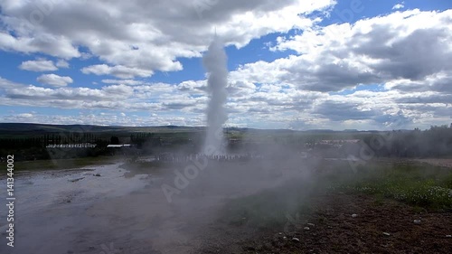 Wallpaper Mural Geyser in Iceland erupts a column of water skyward. Torontodigital.ca