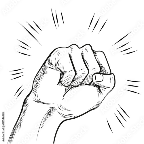 Hand punch line illustration
