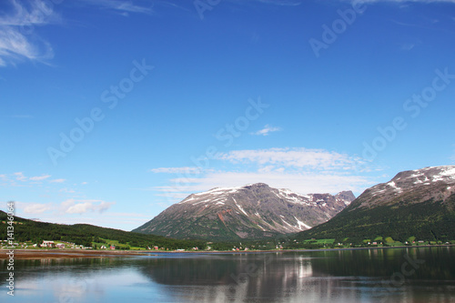 Fjord and mountains