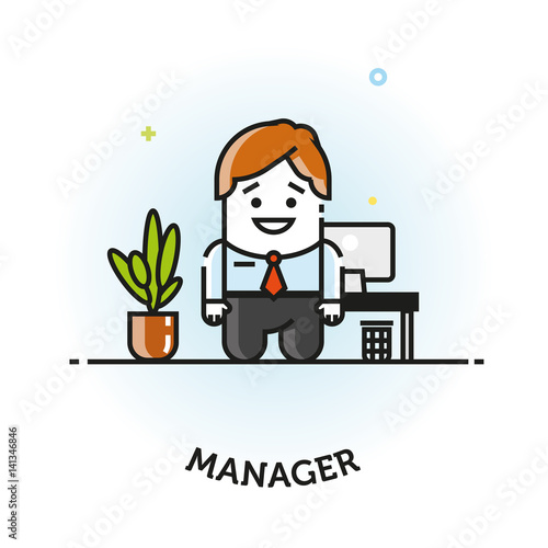 Office manager flat vector icon