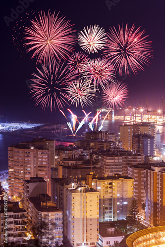 Fireworks above Malaga city