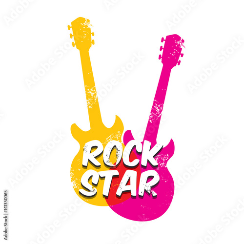 vector hipster cartoon retro label rock star.