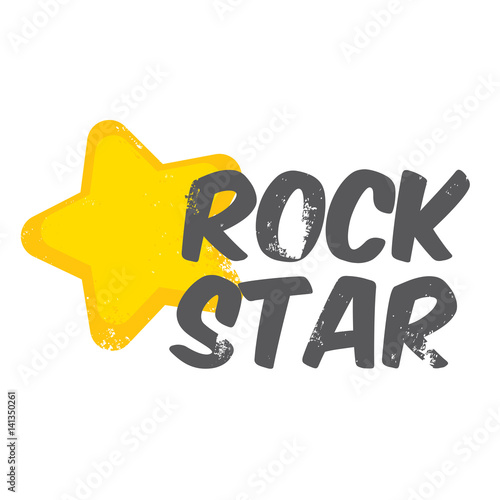 vector hipster cartoon retro label rock star.