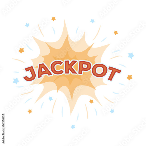 Jackpot, winnings at the casino. The greatest win in the game club.Kasino single icon in cartoon style vector symbol stock illustration.