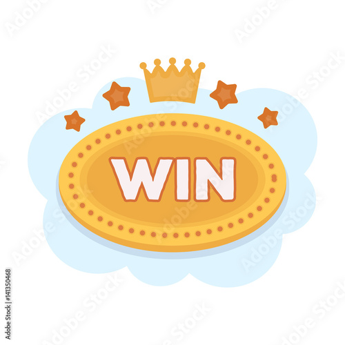 Emblem of the winner in the casino in the form of a cloud with the stars.Kasino single icon in cartoon style vector symbol stock illustration.