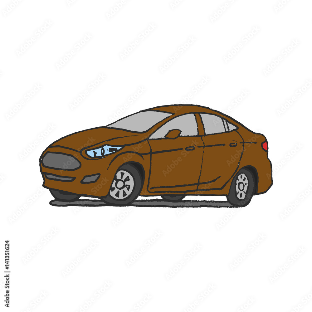 Obraz premium car doodle hand drawn