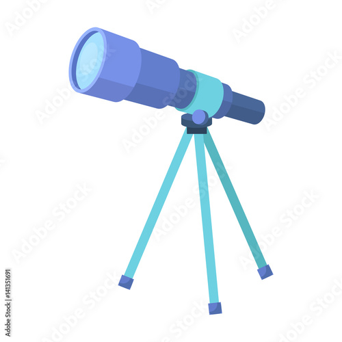 Telescope for schools. Device for astronomy. Device for inspection of the stars.School And Education single icon in cartoon style vector symbol stock illustration.