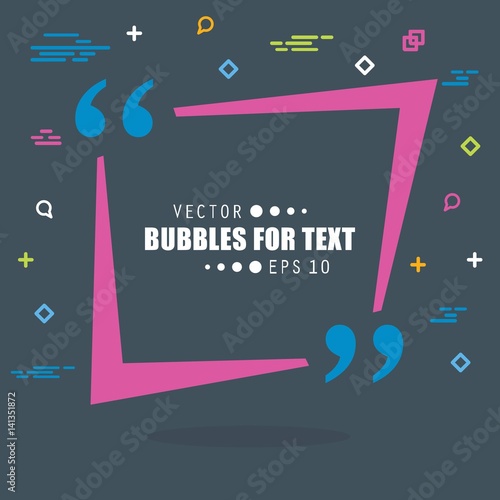 Abstract concept vector empty speech square quote text bubble. For web and mobile app isolated on background, illustration template design, creative presentation, business infographic social media. photo