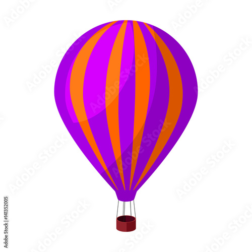Air balloon for walking. Transport works on warm air. Transport single icon in cartoon style vector symbol stock illustration.