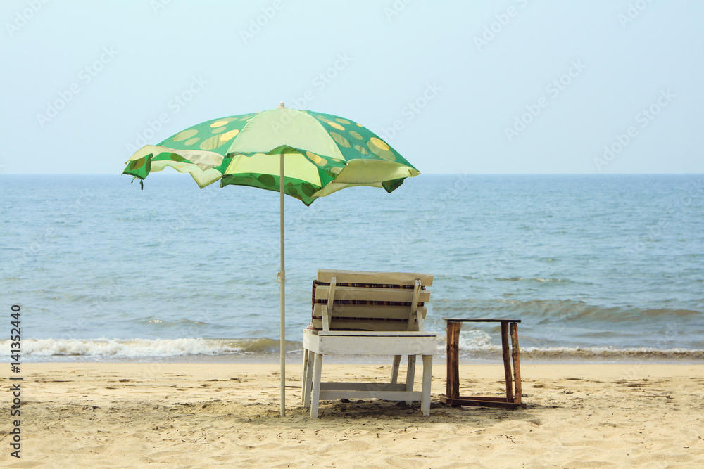 Chair with Umbrella near the Beach