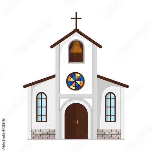 Church in which the bride and groom conduct a rite before the wedding.Wedding single icon in cartoon style vector symbol stock illustration.