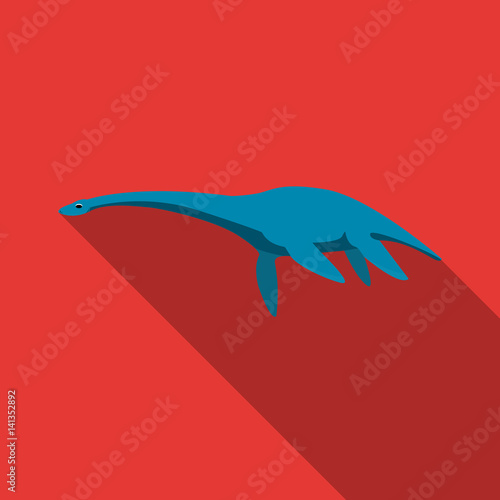 Blue Loch ness monster.The monster of lake Loch ness in Scotland.Scotland single icon in flat style vector symbol stock illustration.