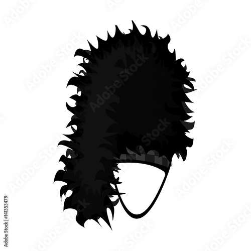 Mask with hair for the Scot.The Scottish national symbol.Scotland single icon in monochrome style vector symbol stock illustration.