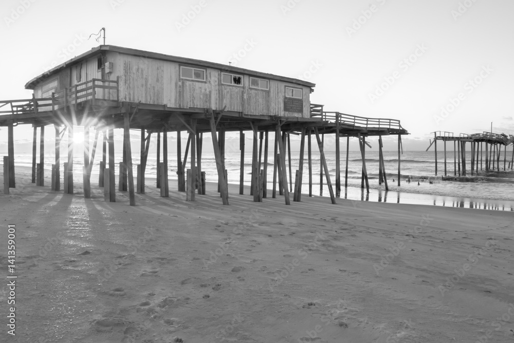 Damaged Frisco Pier in Outerbanks NC 